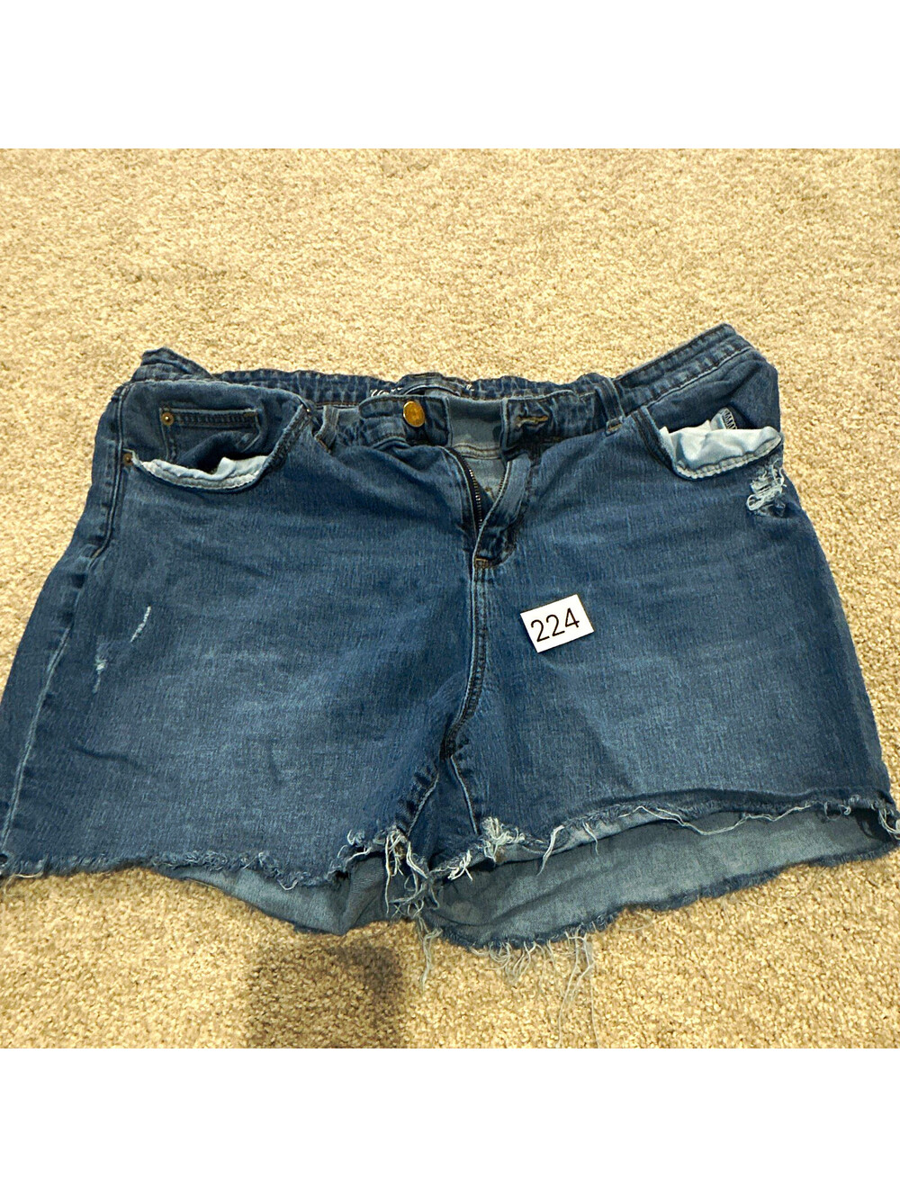 Universal Thread High-Rise Boyfriend Denim Shorts Womens 20W Blue Distressed